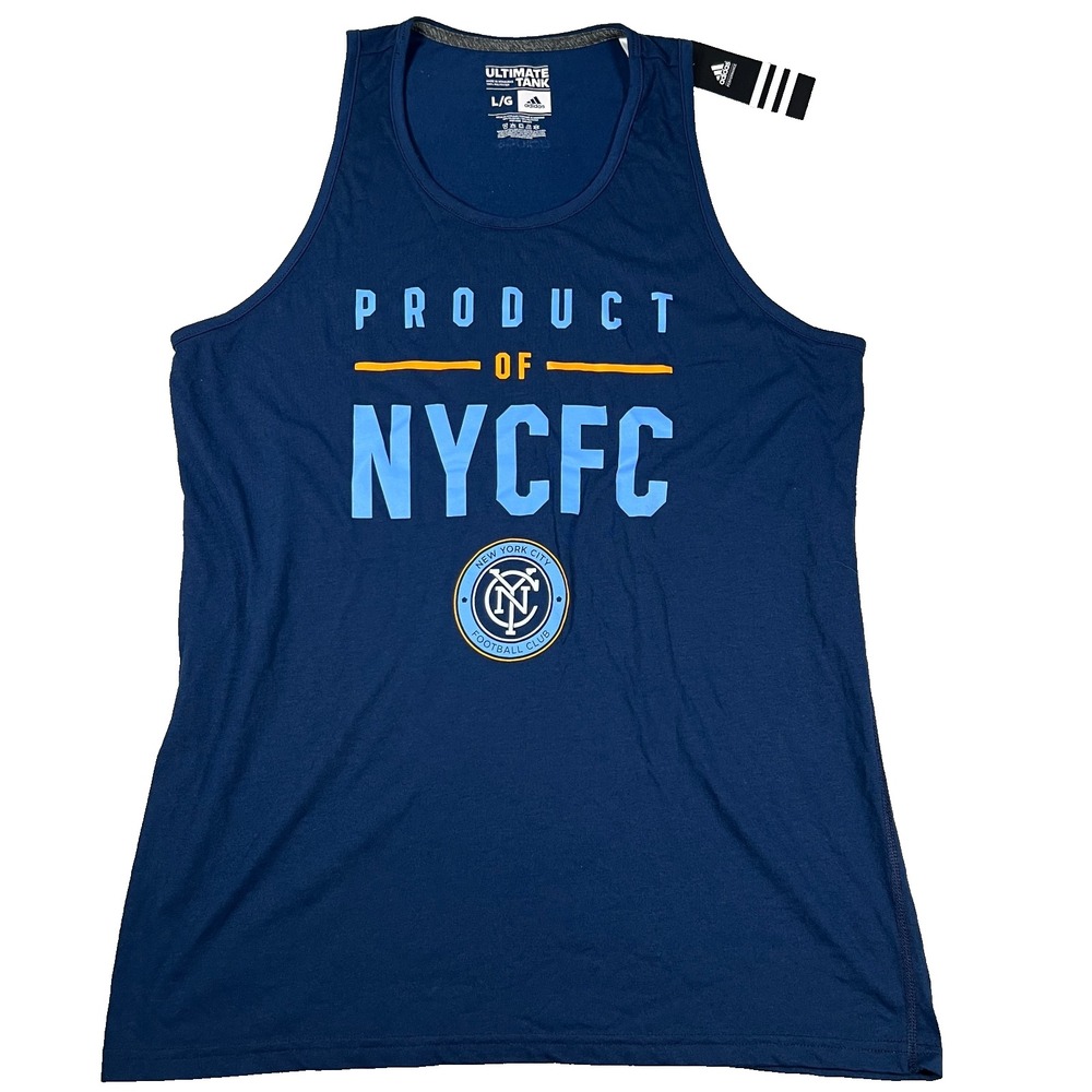 Adidas Mens Large Navy Blue NYC Football Club MLS Soccer Ultimate Tank NWT